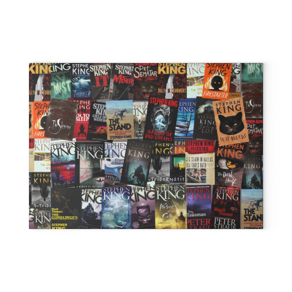 Stephen King Book Covers Glass Cutting Board
