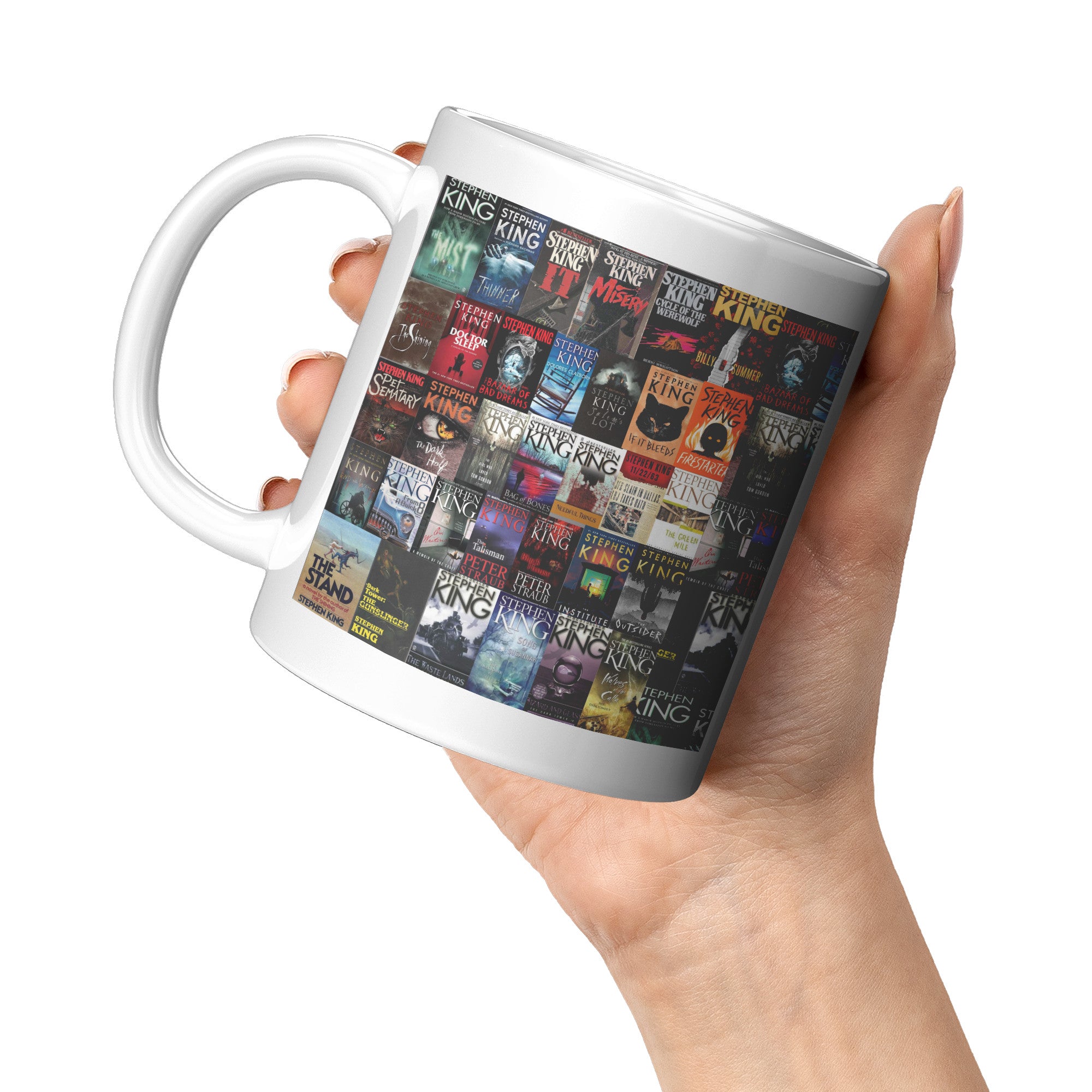 Stephen King Book Covers Mug, Constant Reader Coffee Cup For Mom