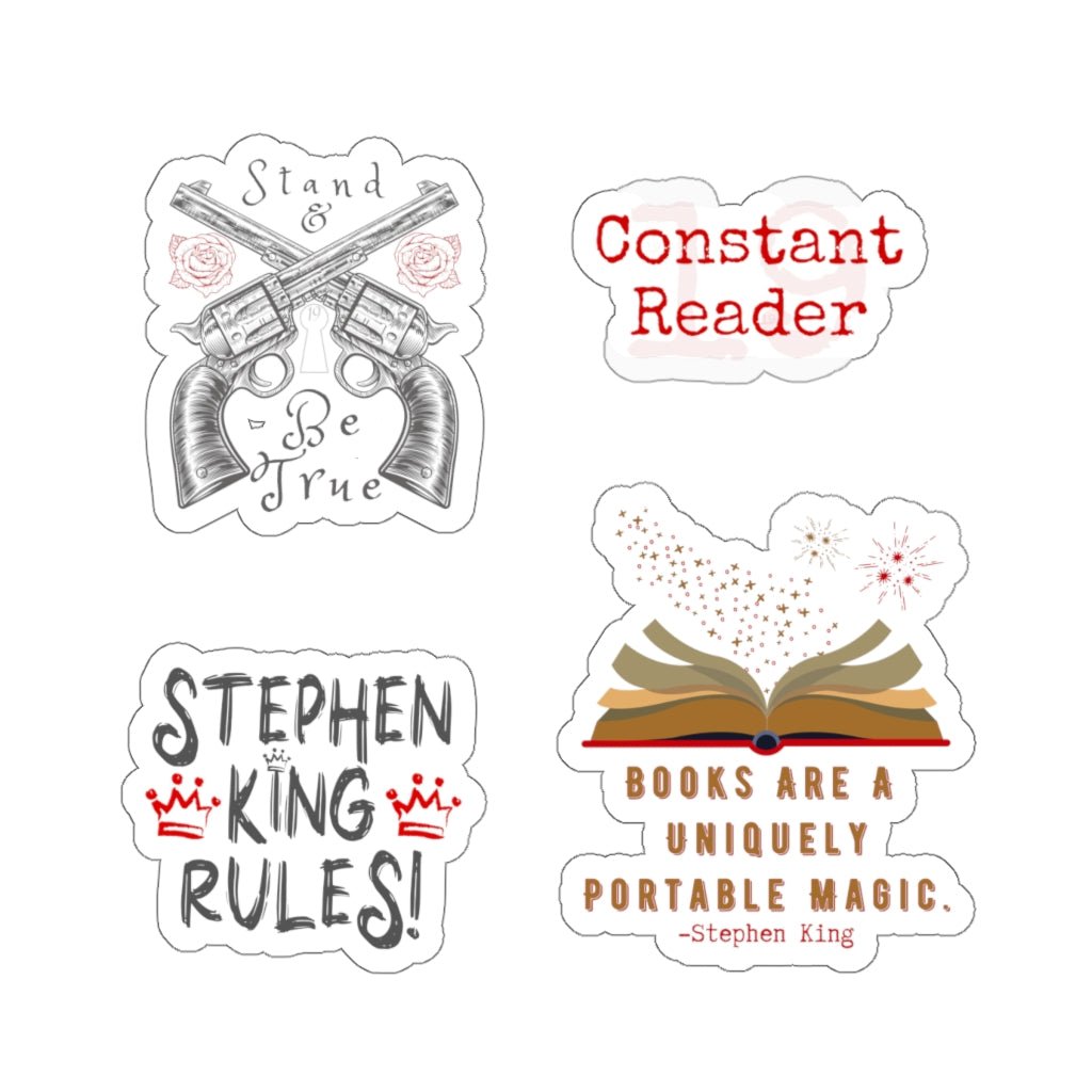 Set of 4 Stephen King Fan Stickers, Constant Reader Laptop Decals - ConstantReaders